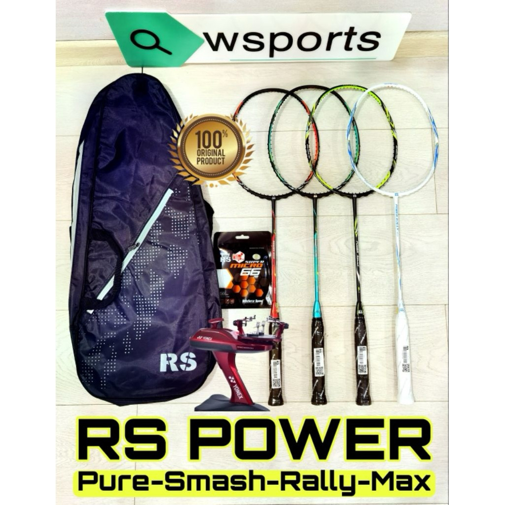 Raket Badminton RS Power RALLY SMASH MAX PURE NEO II III Original