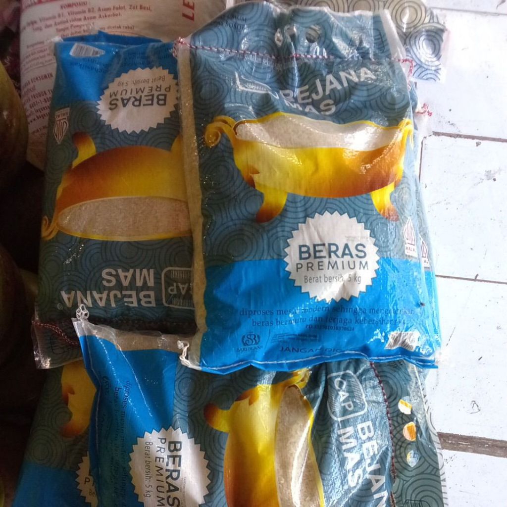 beras premium cap bejana mas berat 5 kg/sak