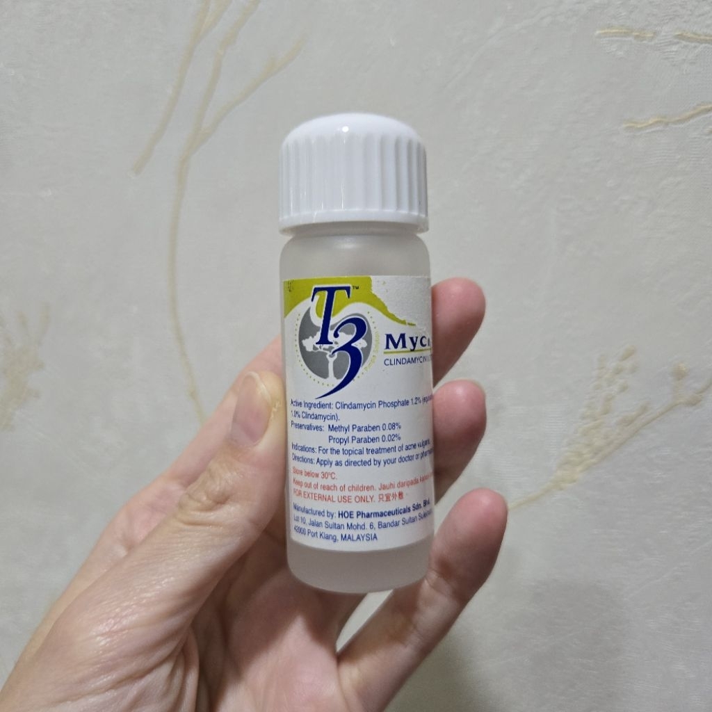 Preloved T3 Mycin Clindamycin Solution Obat Jerawat Original Malaysia Exp 04/2027 Sisa ±45%
