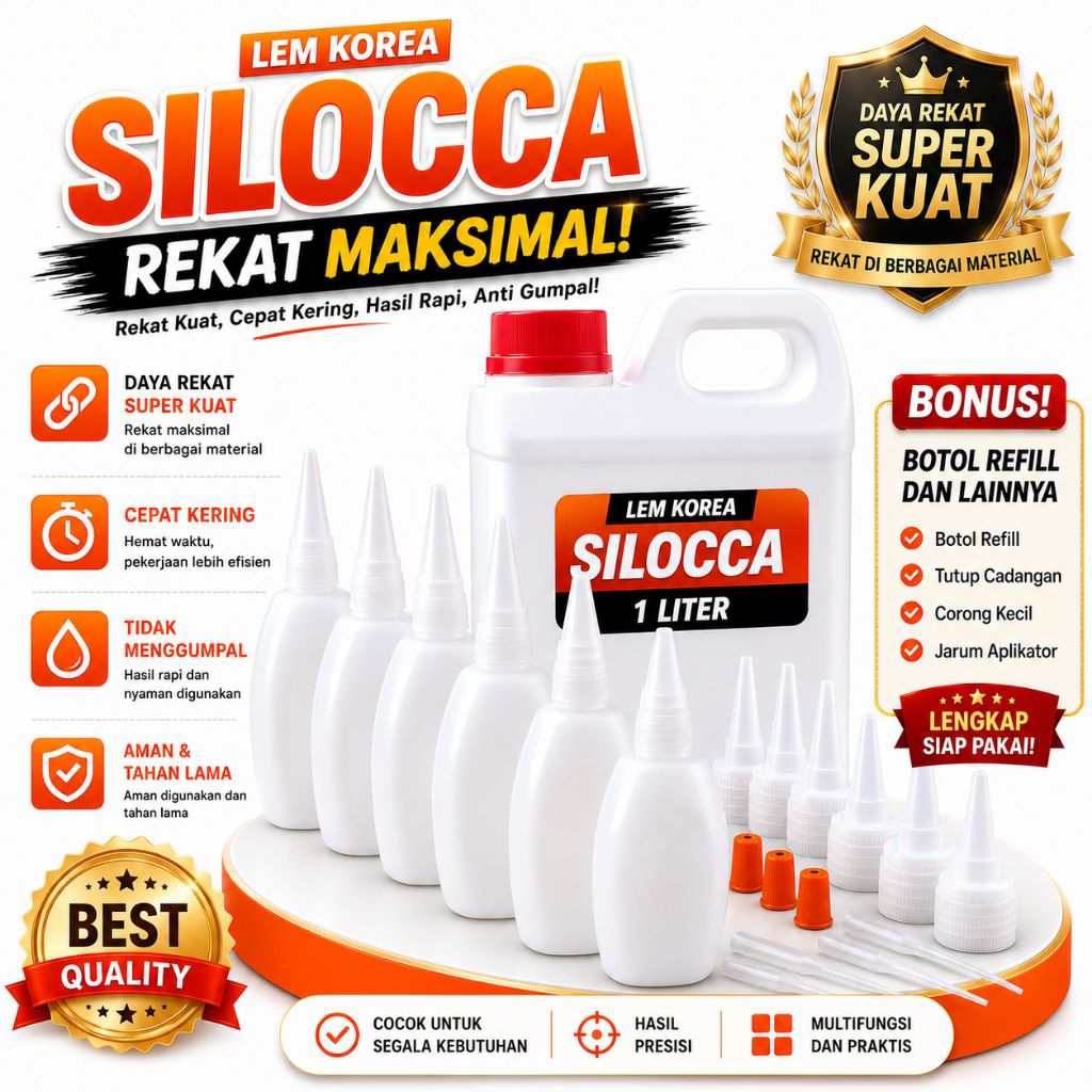 LEM KOREA JERIGEN 1 LITER SILOCCA/LEM KOREA/LEM JERIGEN/LEM LITERAN/LEM SUPER/POLYMAILER HITAM 20*30