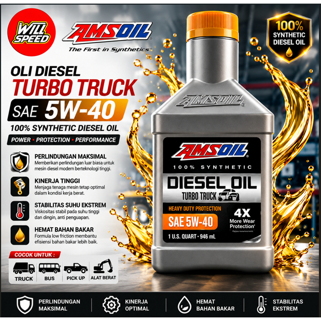 OLI AMSOIL DIESEL OIL TURBO TRUCK 5W-40
