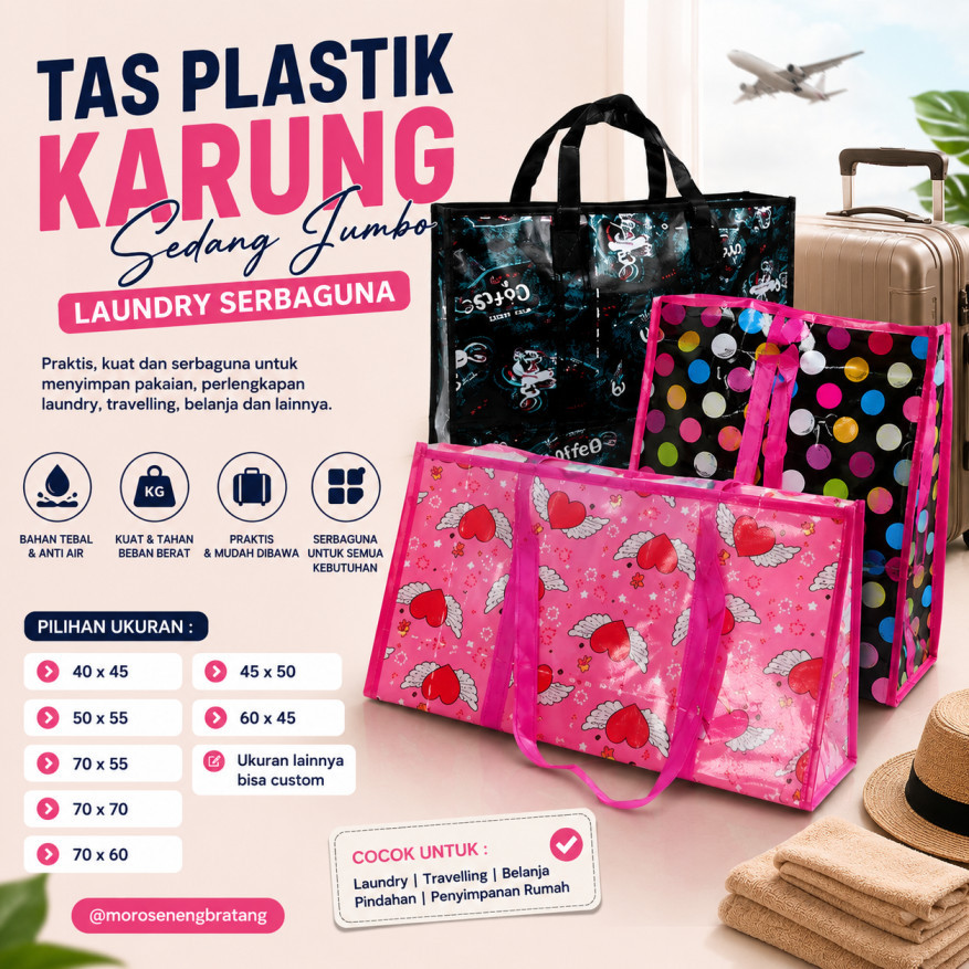 TAS PLASTIK karung Sedang JUMBO laundry serbaguba