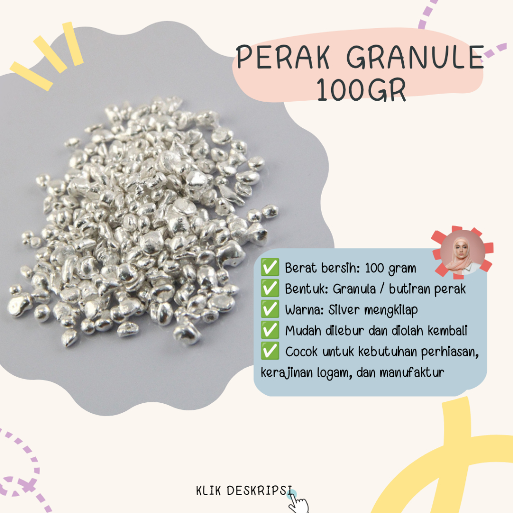Perak Granule 100gr - Butiran Perak Murni