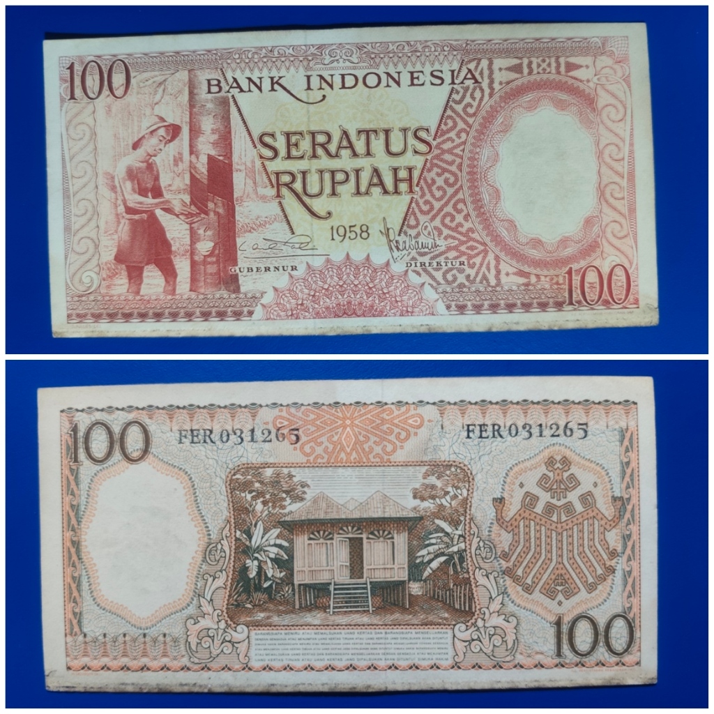 Uang kuno 100 rupiah seri pekerja 1958