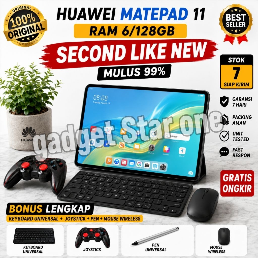 Tablet Huawei MatePad 11 6 128 Second Mulus Bonus Lengkap Keyboard Mouse Pen Cocok Kerja Kuliah
