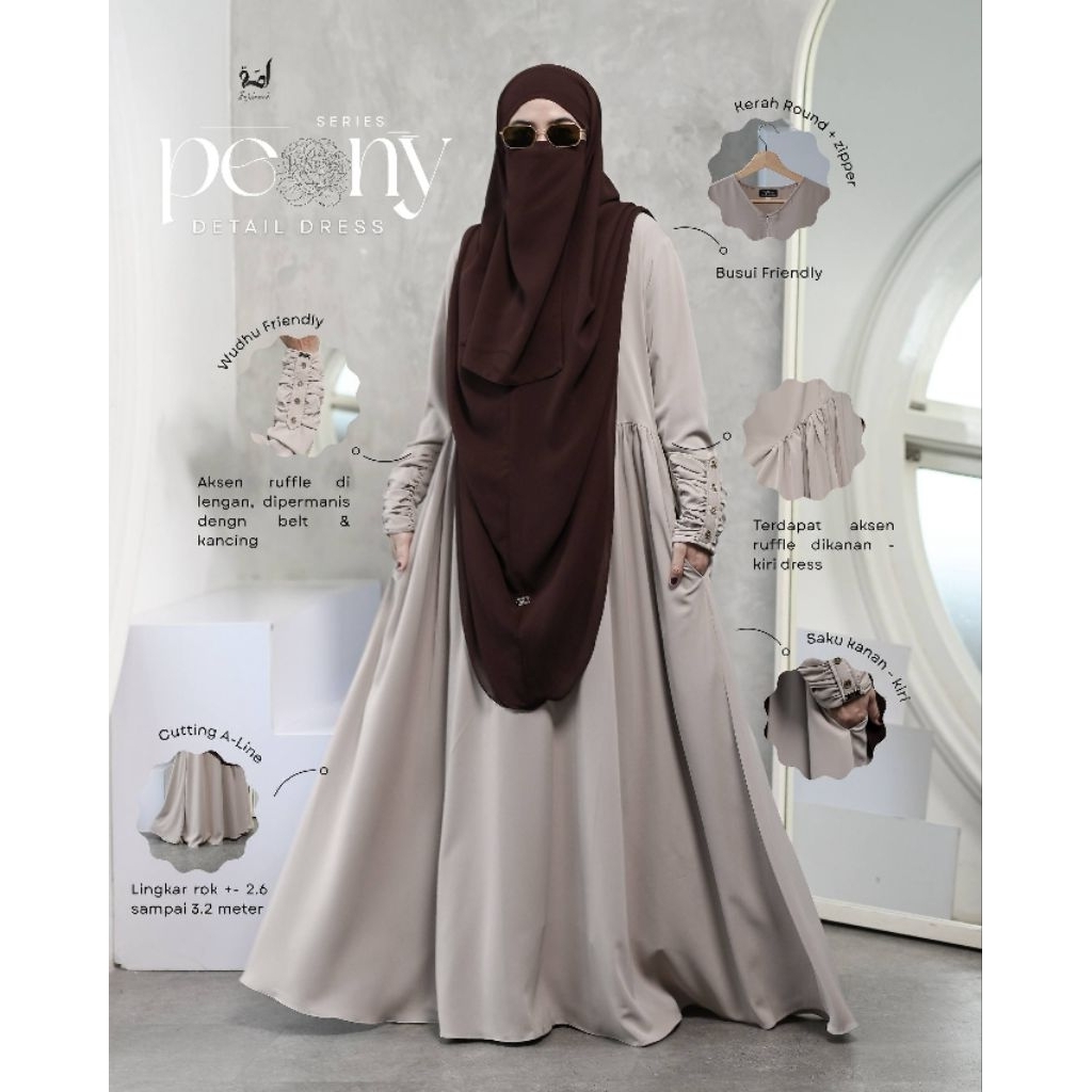 GAMIS PEONY BY UMMAH | Gamis Dewasa | Set Khimar
