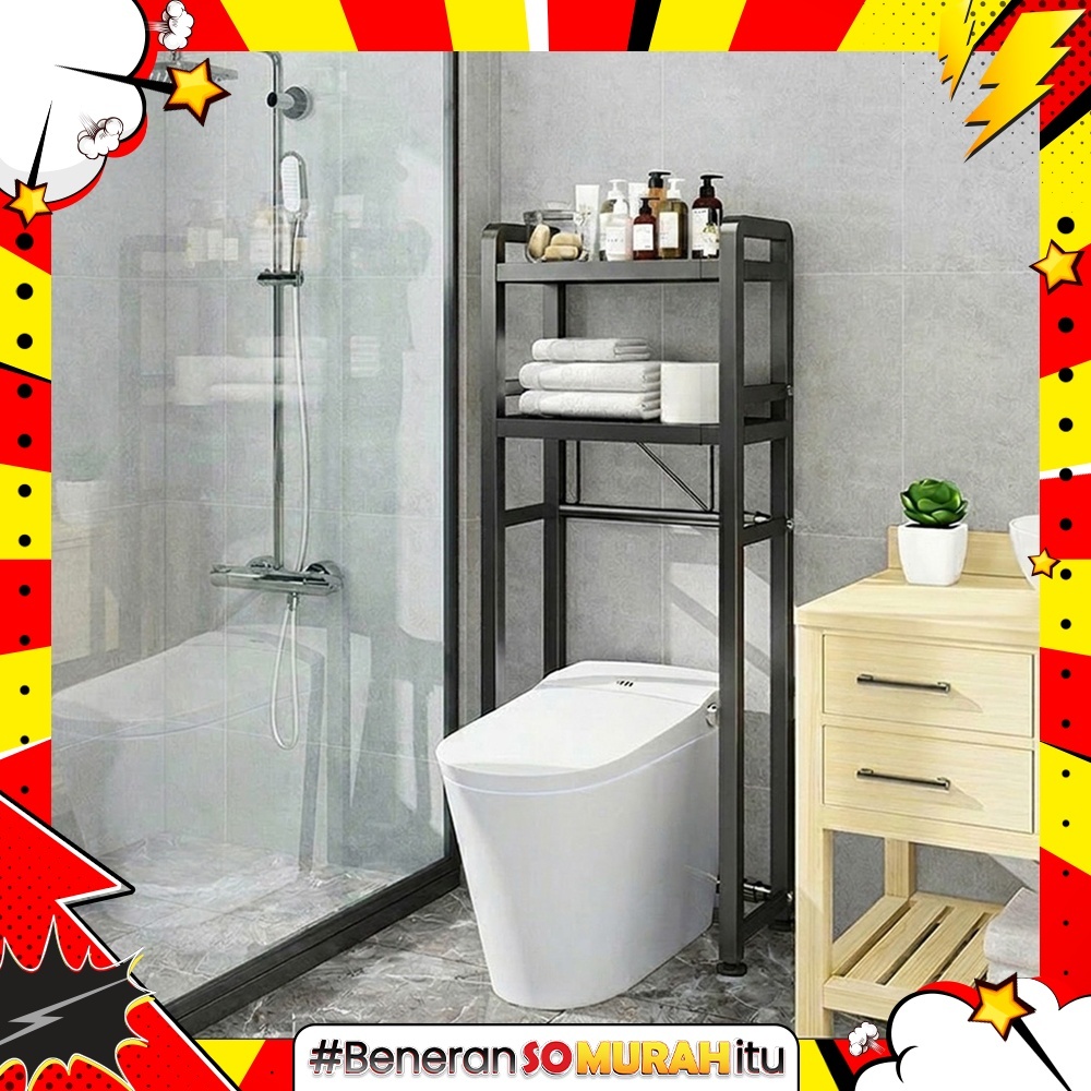 Rak Toilet Kamar Mandi Bahan Besi Kokoh Anti Karat Rak Susun Tempat Sabun Detergen Multifungsi