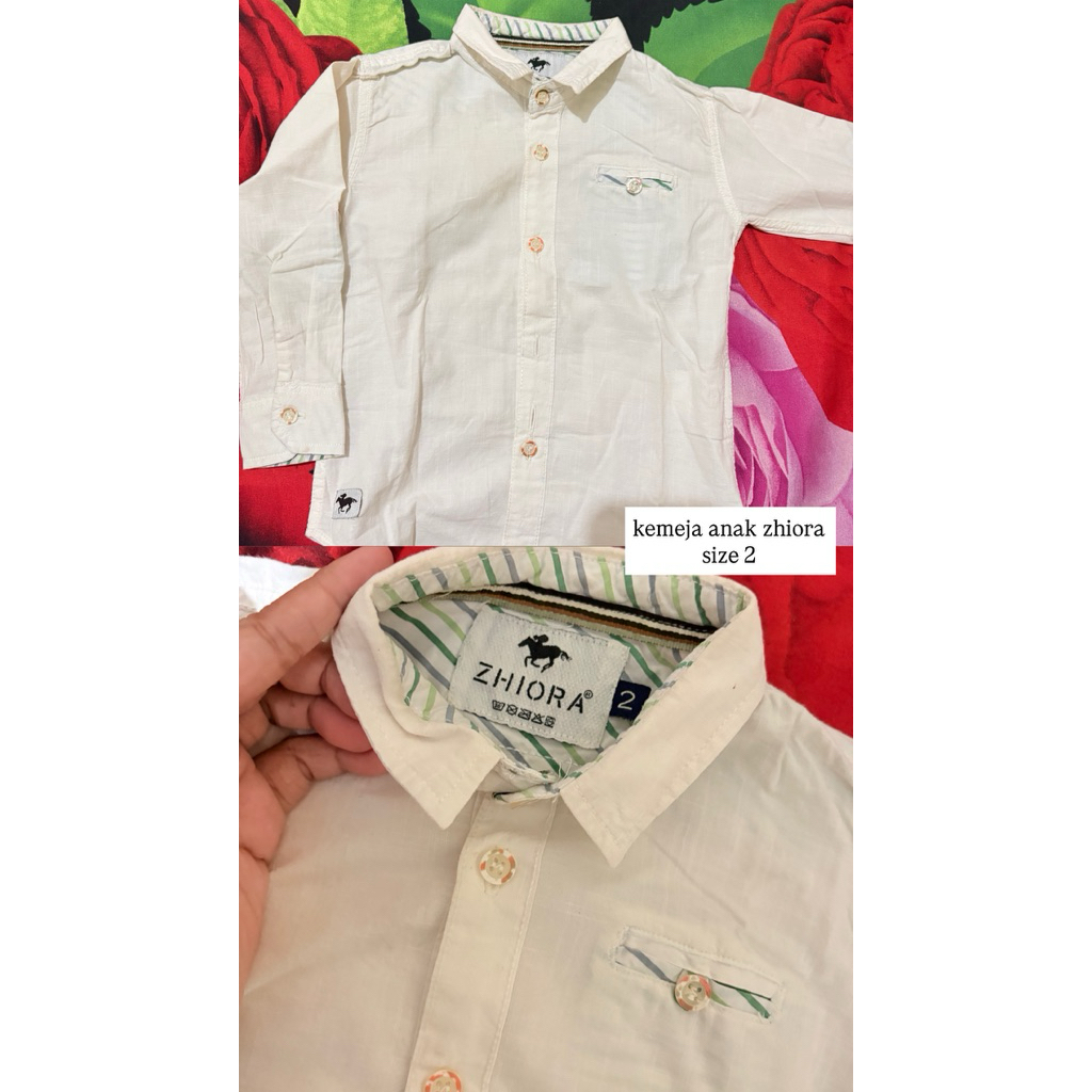 kemeja putih anak branded