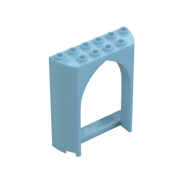 Lego Medium Azure Part 35565 Panel 2 x 6 x 6 with Pointed Arch