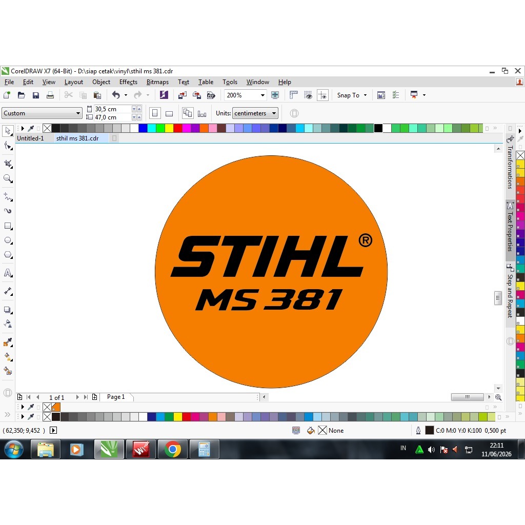 STIKER PRINT STHIL MS 381