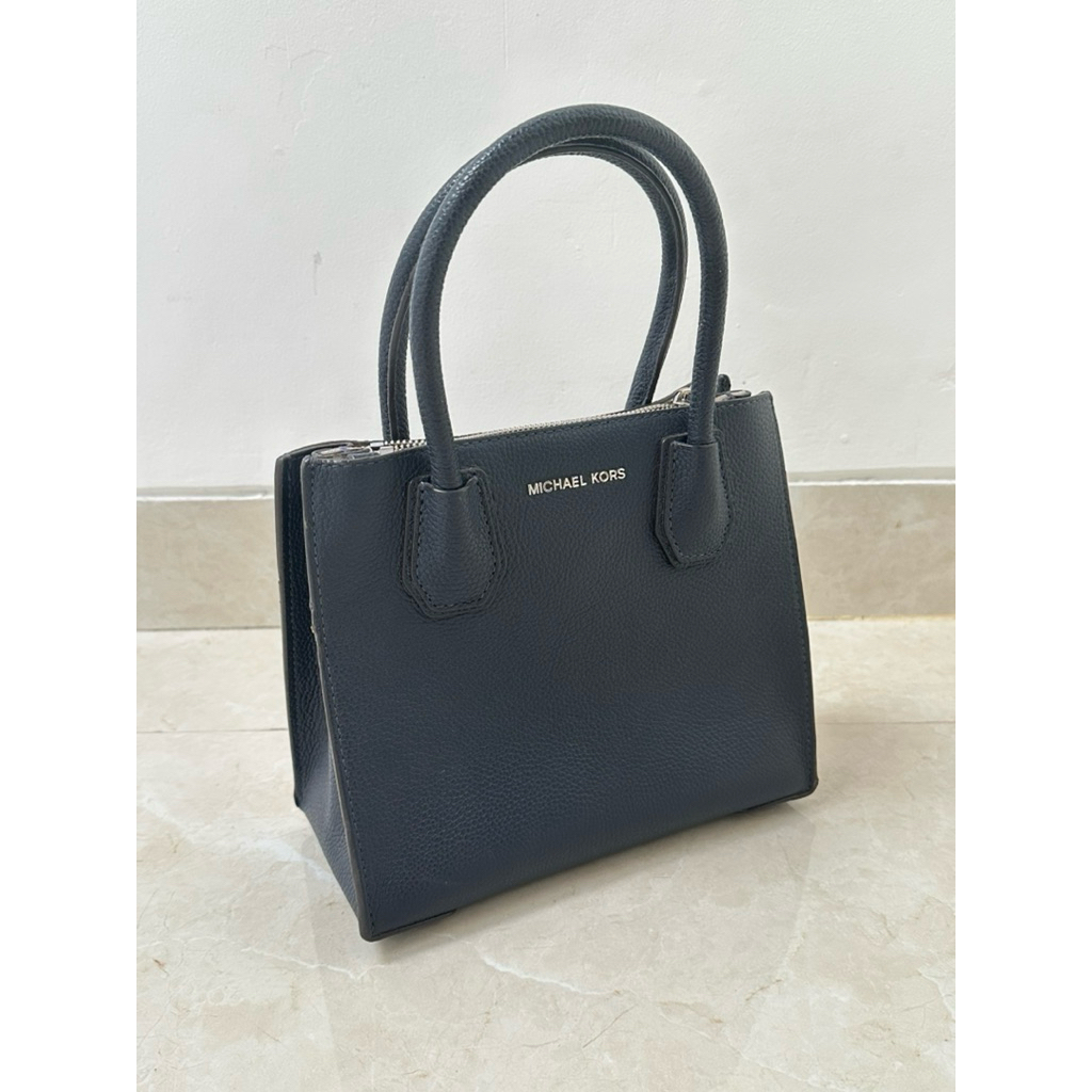 MK Michael Kors Mercer Large Navy Original Tas Preloved