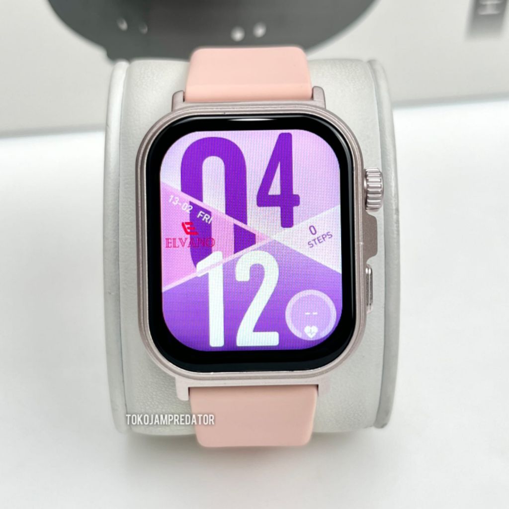 Jam Tangan Smartwatch ELVANO SW01 Pink Original