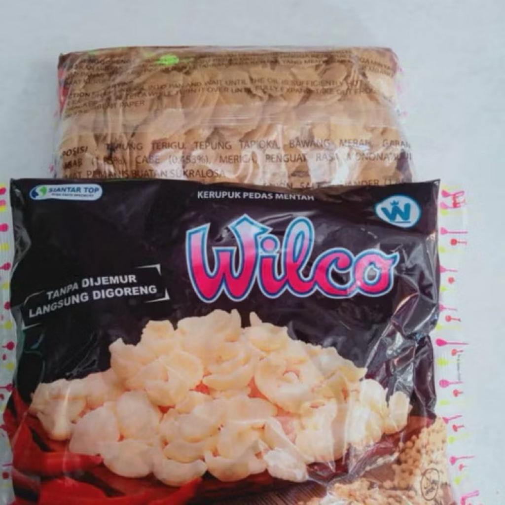 5 Pcs Krupuk Wilco Pedas Manis Gurih. Kerupuk Wilco Mentah.