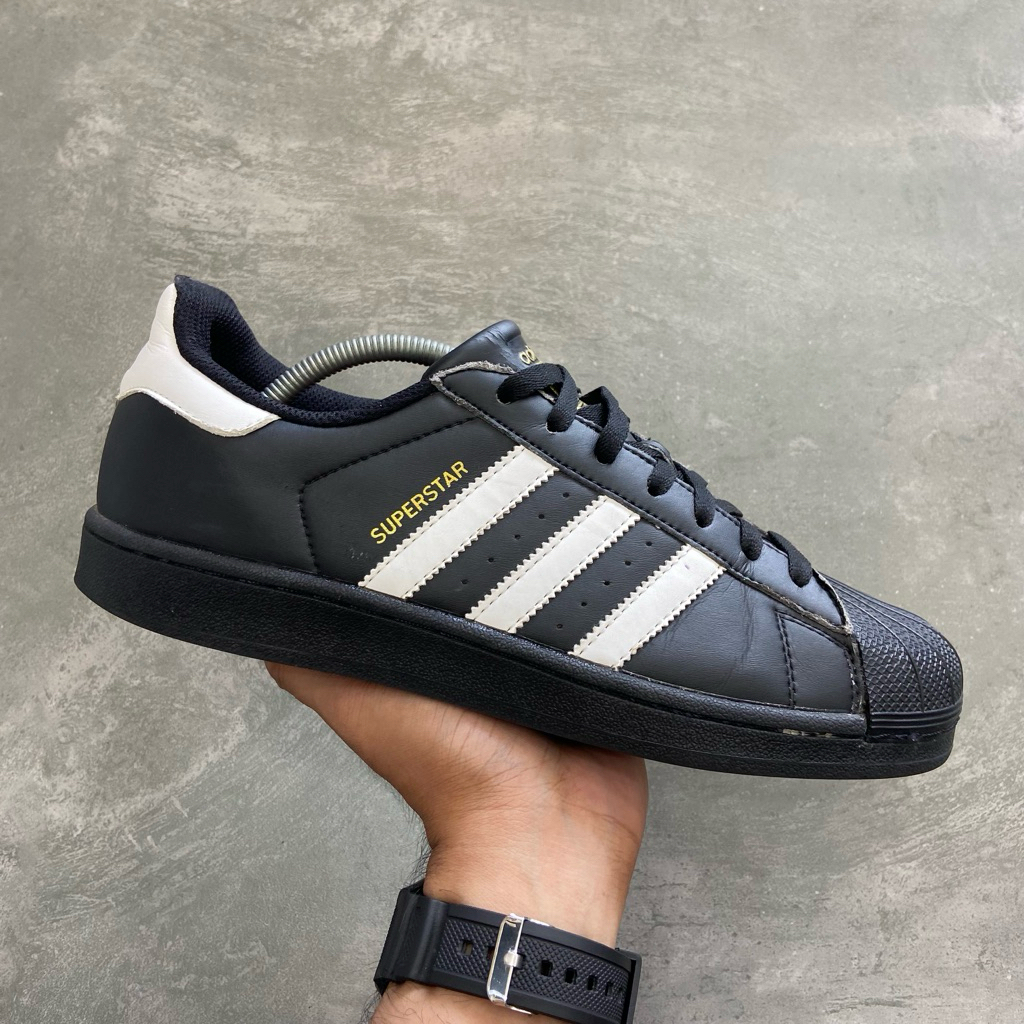 [Size 43] Rare Adidas Superstar ‘Core Black White’ Leather (B27140) Second Original Kondisi Mulus No