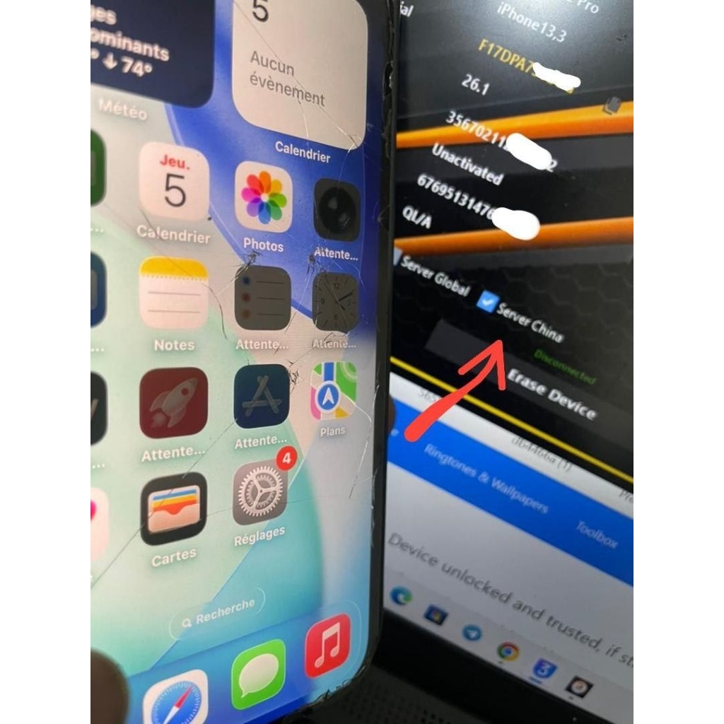 BYPASS ICLOUD IPHONE CH/A