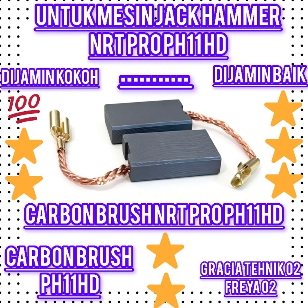 CARBON BRUSH ARENG MESIN BOBOK BETON NRT PRO PH11HD ARENG MESIN JACK HAMMER PH11 HD SPULL KUL NRT PR