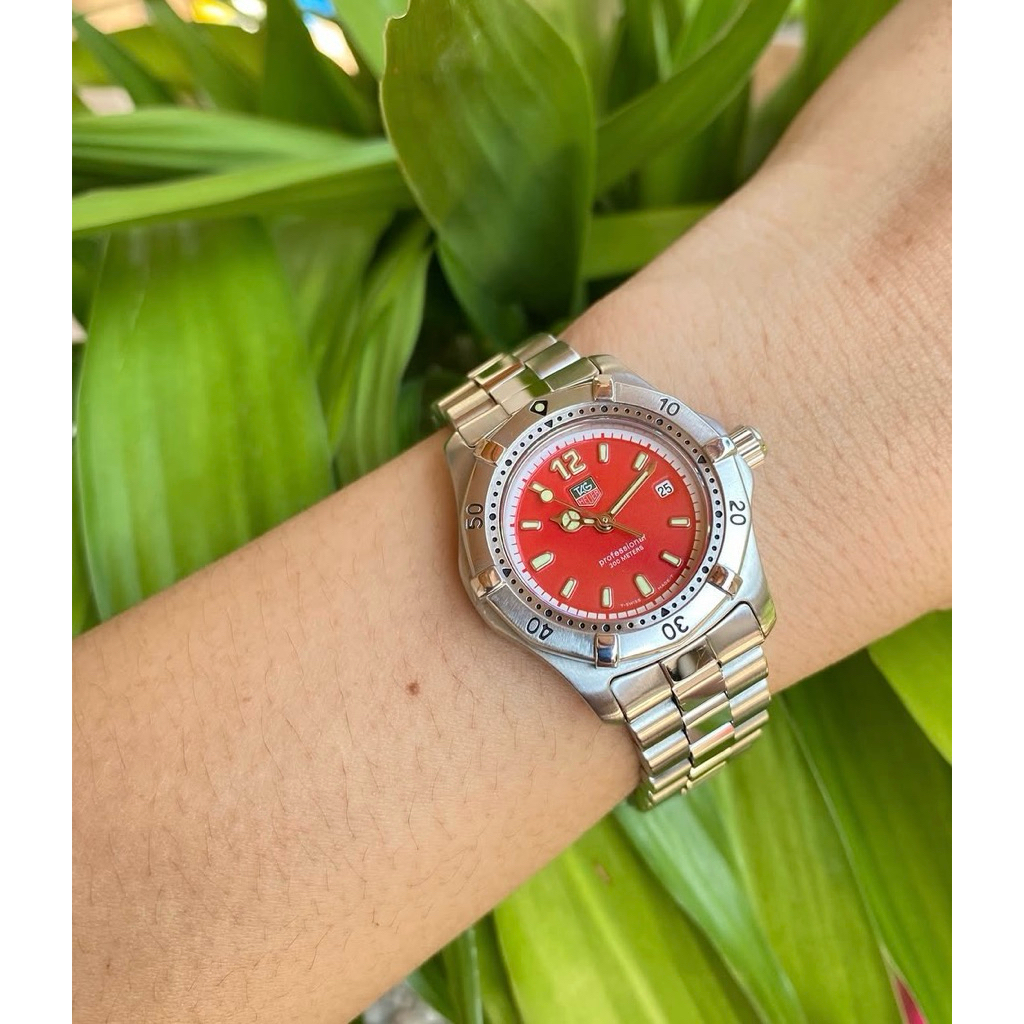 tag heuer red dial watch