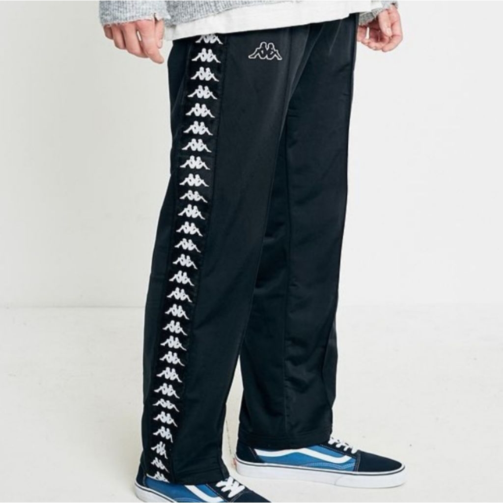 TRACKPANTS KAPPA BLACK WHITE 100% ORIGINAL