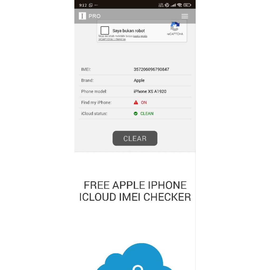 Mesin iPhone XS 64GB icloud clean fmi on kondisi mati