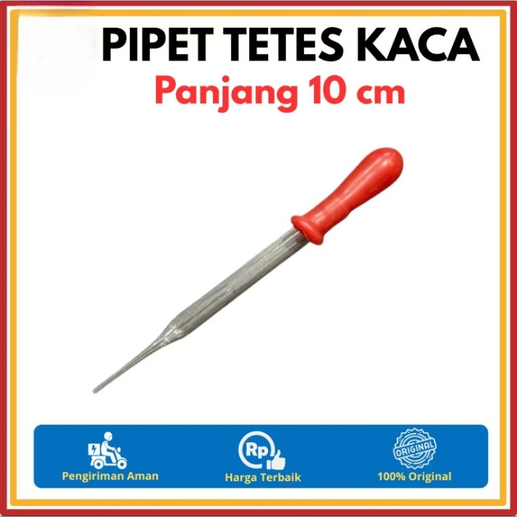 Pipet Tetes Kaca 10cm | Pipet Kaca | Pipet KacaPendek | Pipet Tetes Kaca