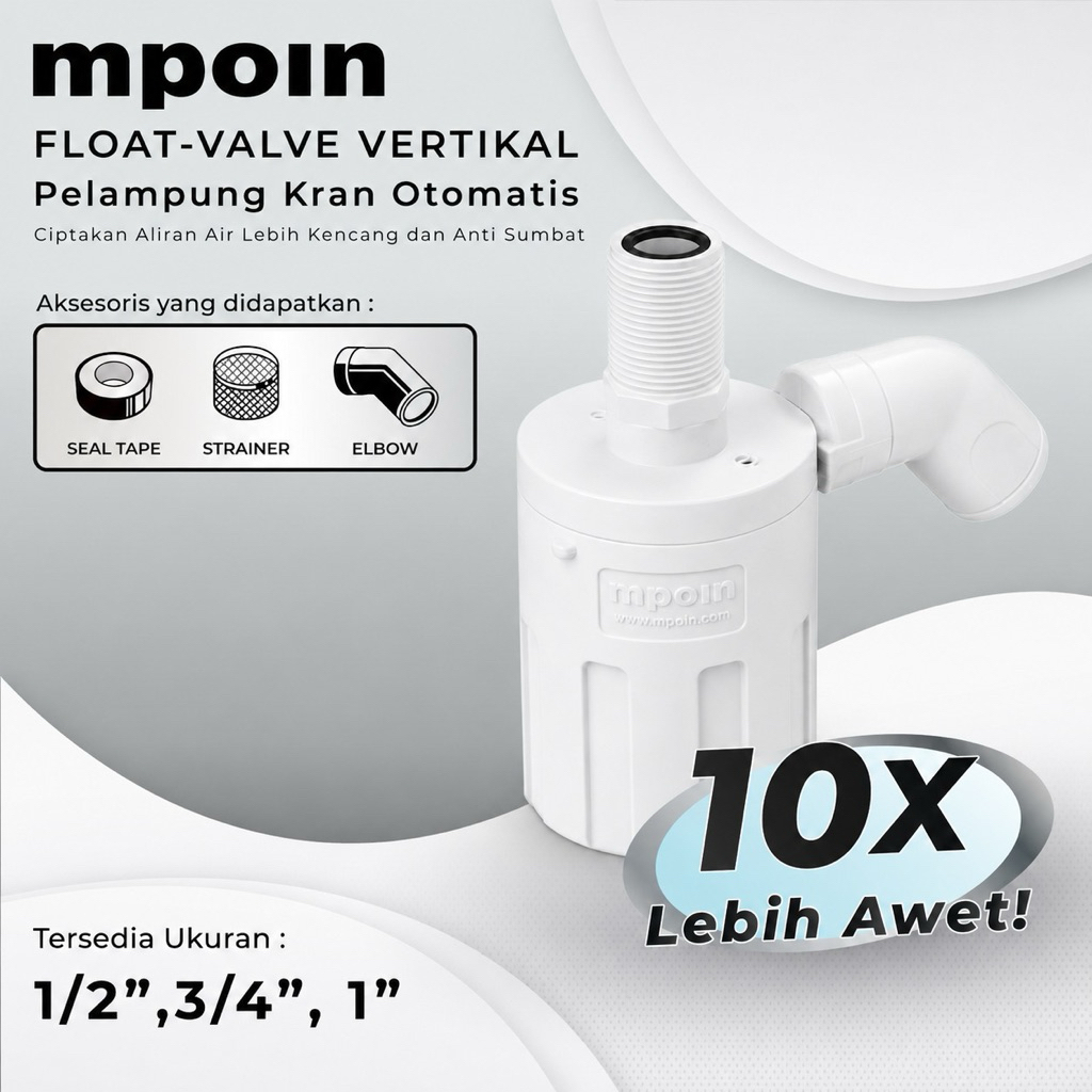 MPOIN FLOAT VALVE VERTIKAL / PELAMPUNG KRAN OTOMATIS PREMIUM