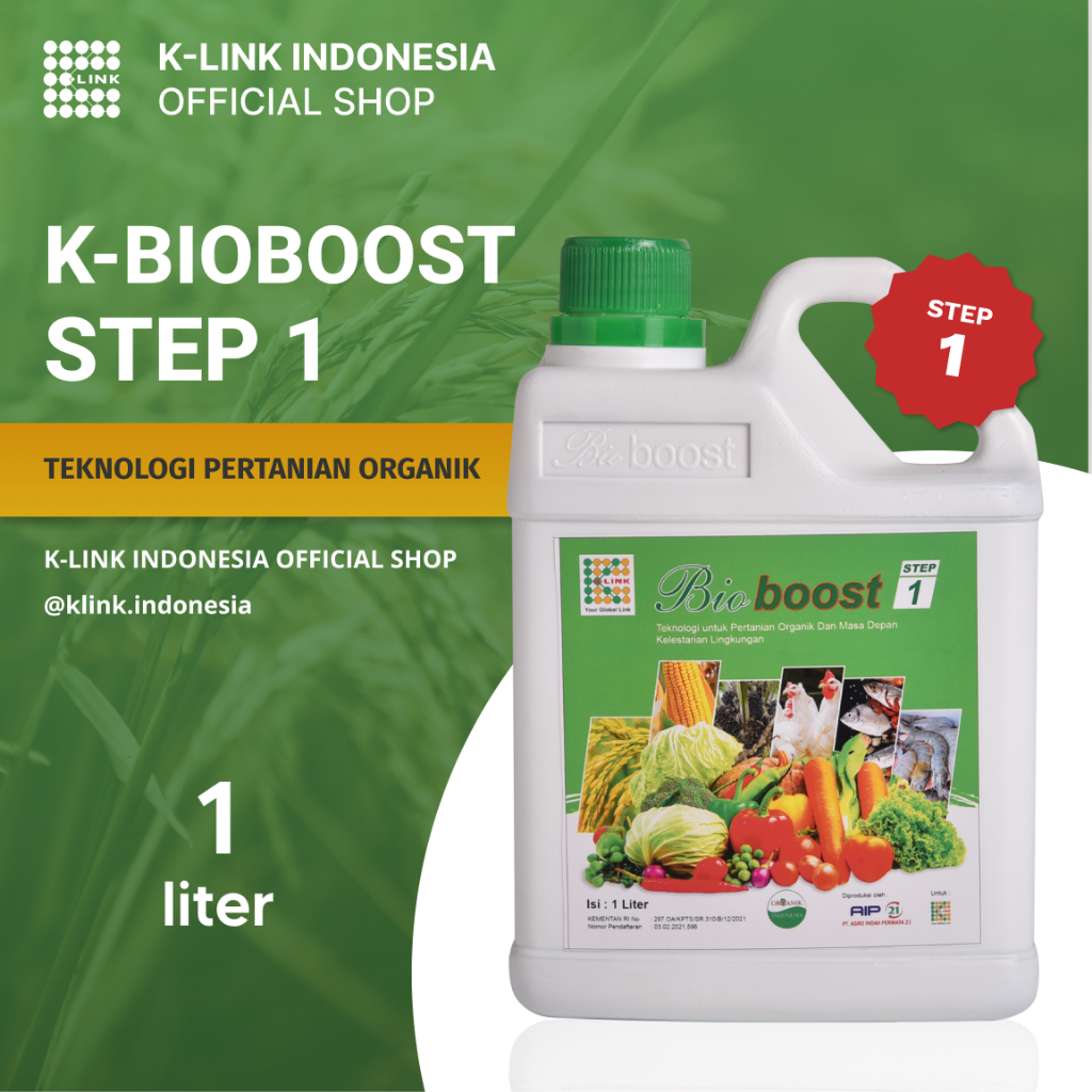 K-Link K-BioBoost STEP 1 Original (1 Liter) Pupuk Cair Organik Hayati BioBoost Pupuk Pertanian, Tumb