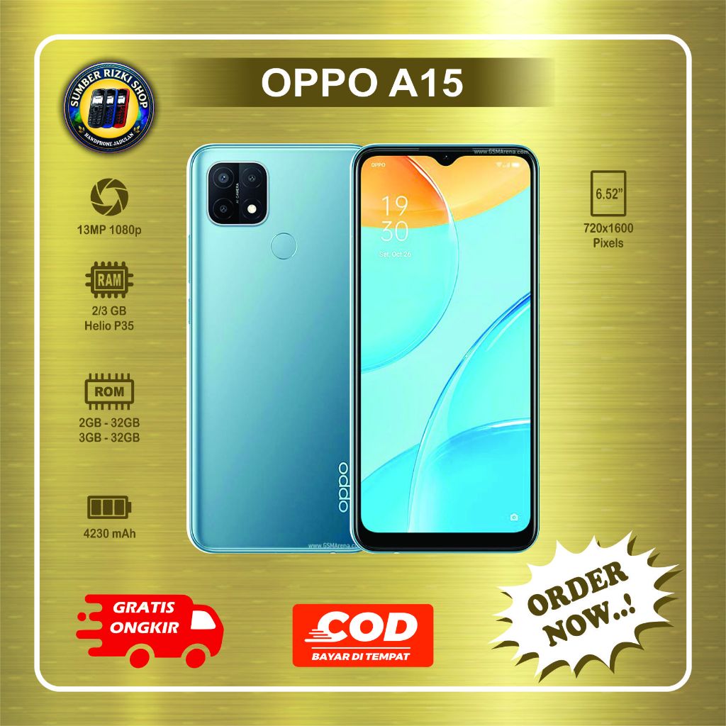 HP OPPO A15 Normal second batangan siap pakai