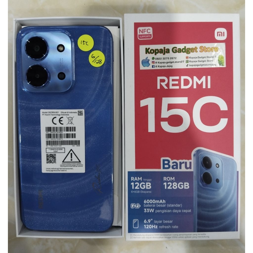 Redmi 15C ram 6/128 second fullset