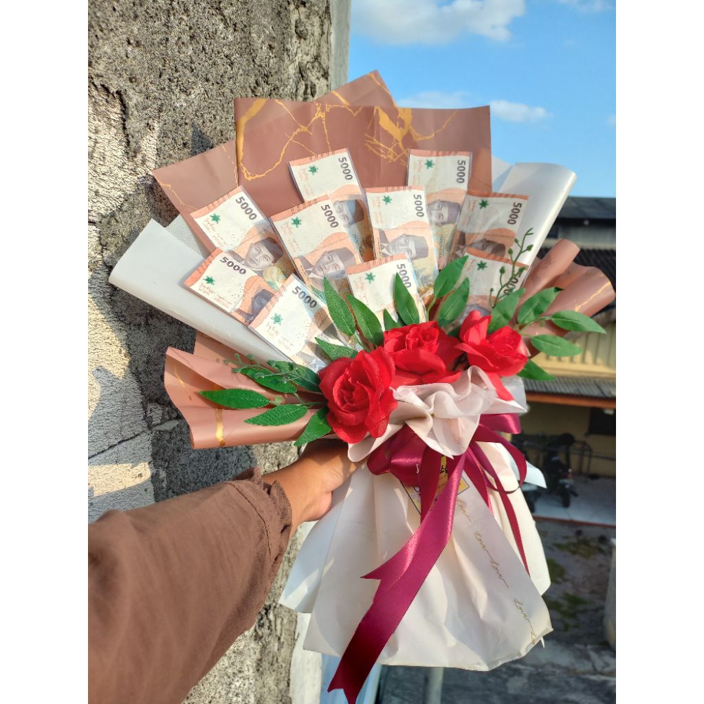 buket uang 15 lembar pecahan 5000