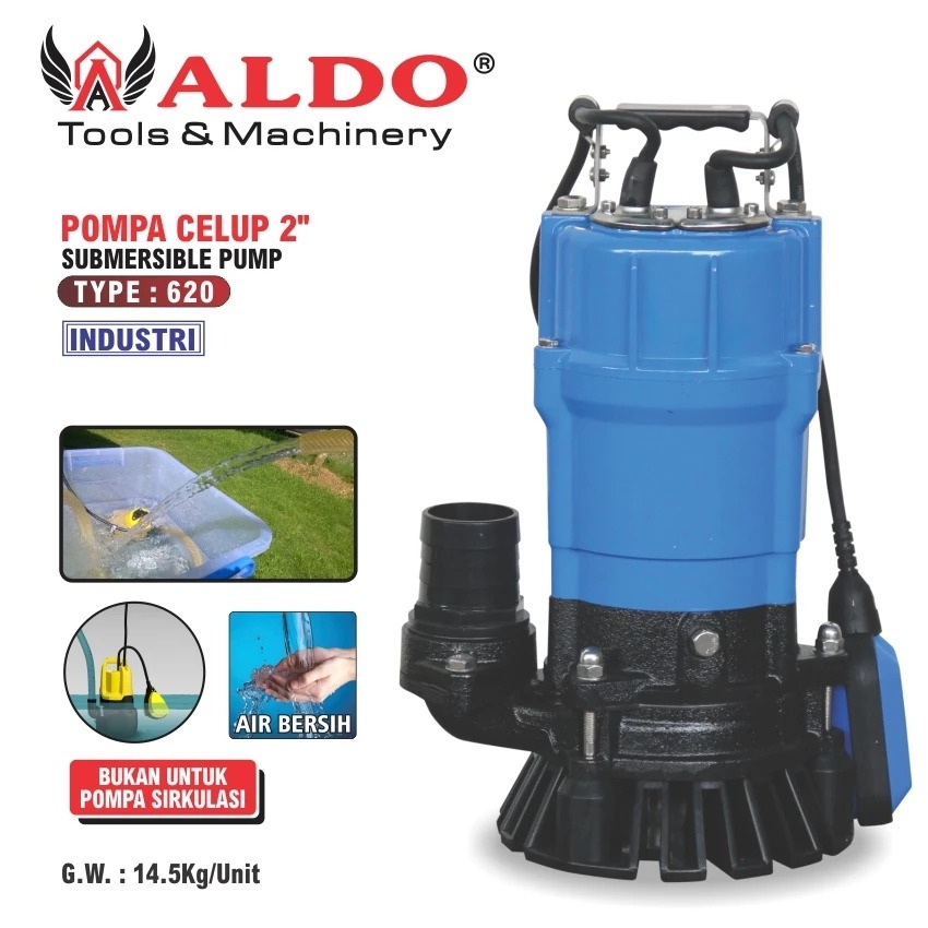 ALDO PC620 Pompa Celup Industri 2" Pompa Celup Cast Iron PC 620 Iron Case Submersible Pump