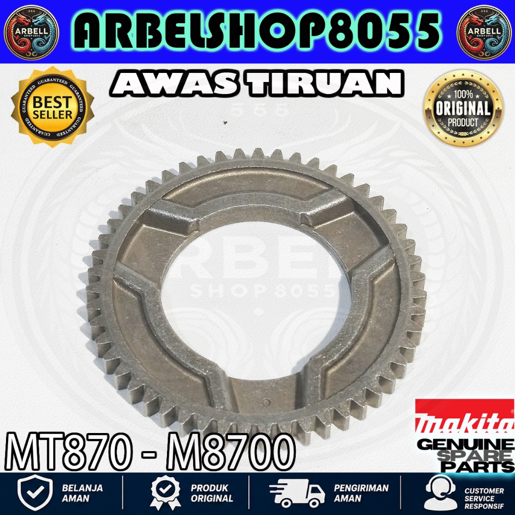 SPUR GEAR 51 GIGI MAKITA MT870 - M8700B PN 227268-5 GEAR GIGI MESIN BOR BETON ROTARY HAMMER DRILL MA