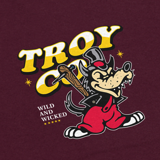 Troy Company Tshirt Maroon Wicked - Kaos Pria Lengan Pendek Merah Maroon MTD 3587