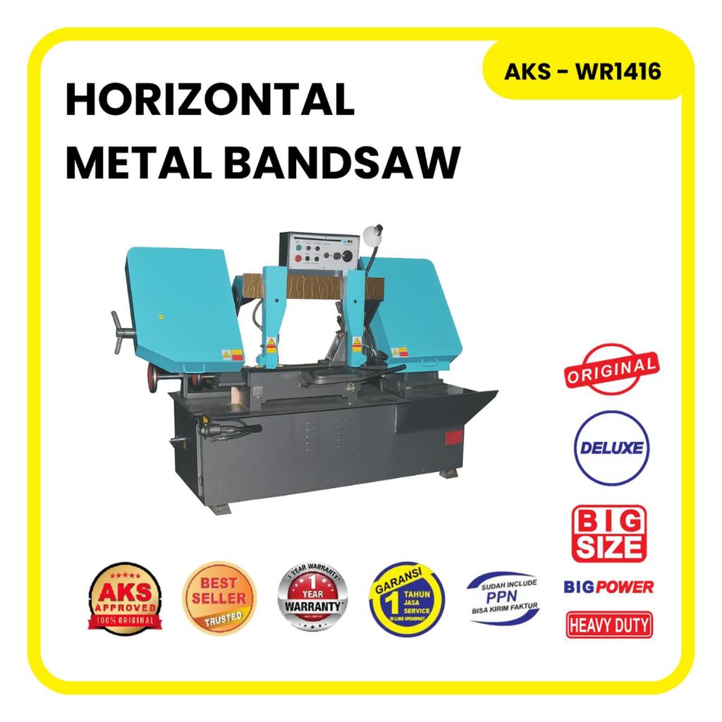 Bandsaw Alat Mesin Pemotong Potong Besi Logam Mesin Gergaji Besi Metal Bandsaw AKS - WR1416..