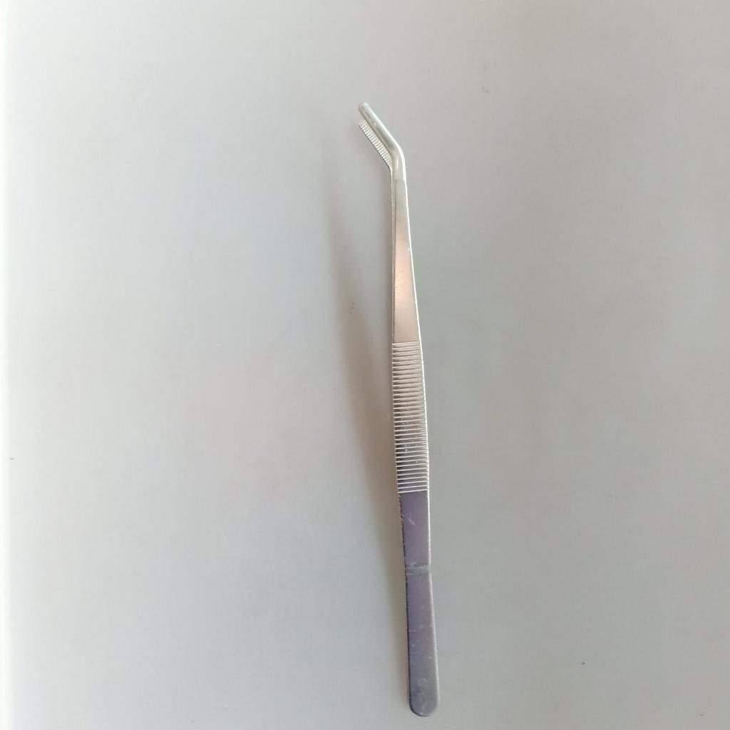 pinset bengkok 25 cm stainless pinset
