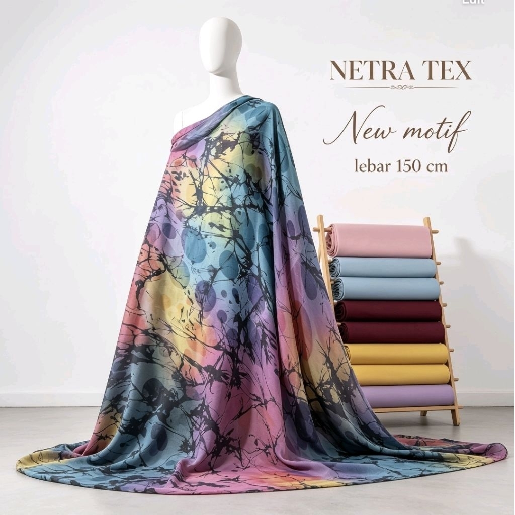 kain sifon motif-kain sifon motif bunga premium-kain chiffon motif bunga premium