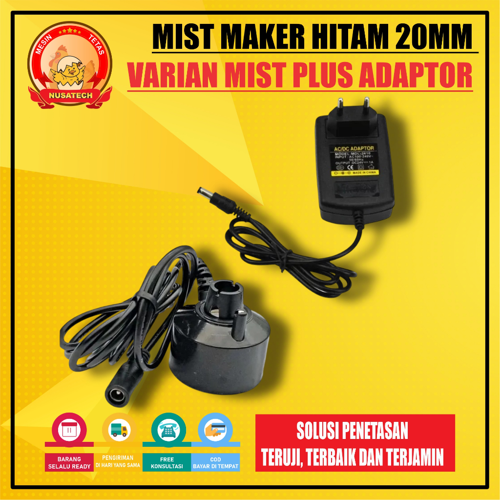 MIST MAKER 1 MATA PEMBUAT KABUT BESERTA ADAPTORNYA
