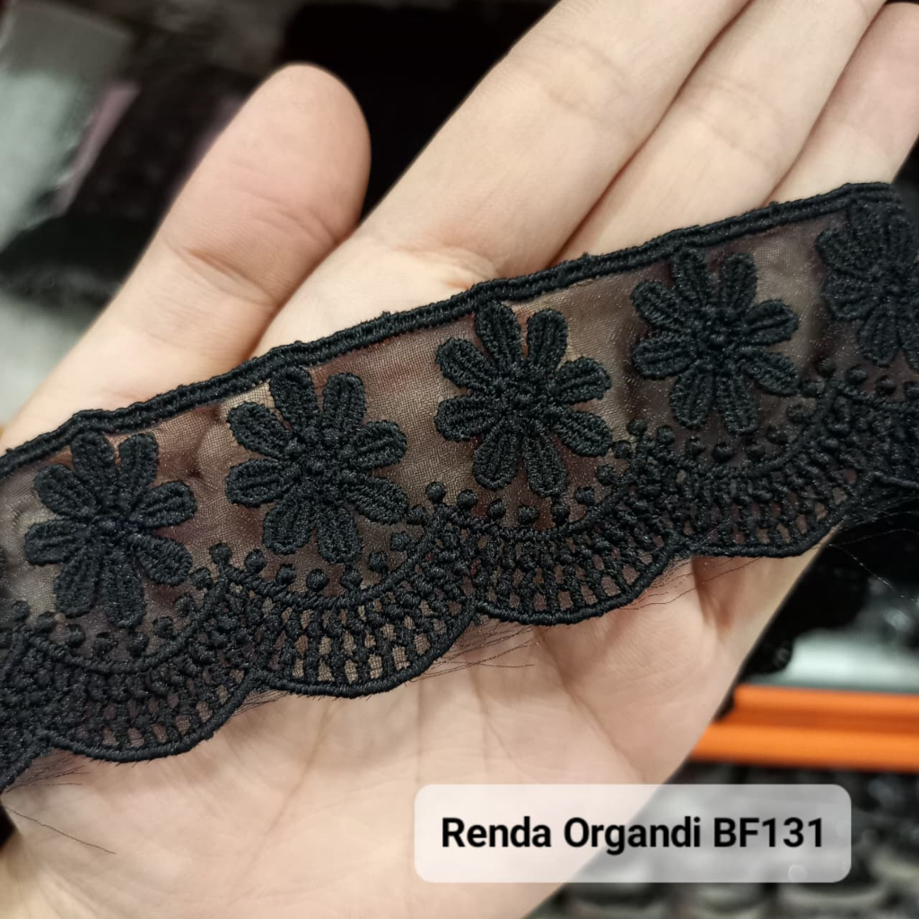 Renda Organdi BF131 ROL Renda Baju Mukena Tunik Bahan Diy