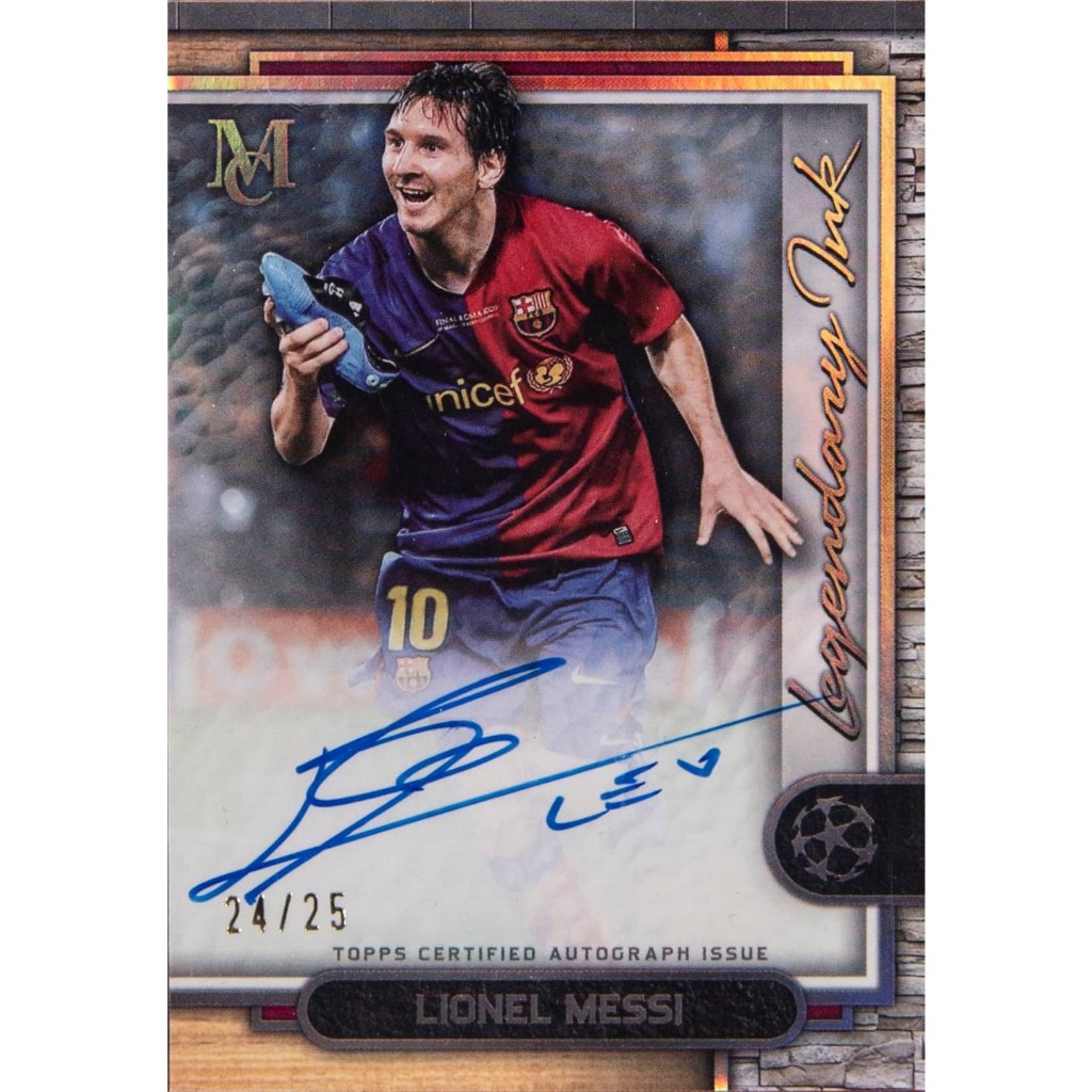Fullprint Replica Kartu Mainan Anak Jadul Bola tanda tangan Messi l2009 museum