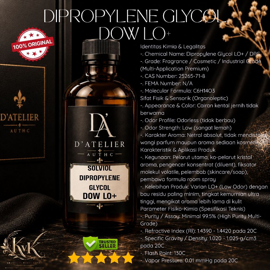 SOLVIOL Dipropylene Glycol DPG DOW LO+ 50ml High Pure Perfumery Ingredient Raw Material Perfume Raw 