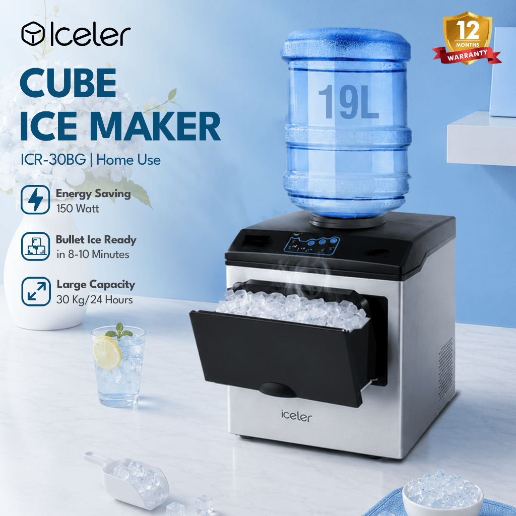 Iceler Mesin Es Batu Iceler 30KG/24JAM Ukuran Es Besar