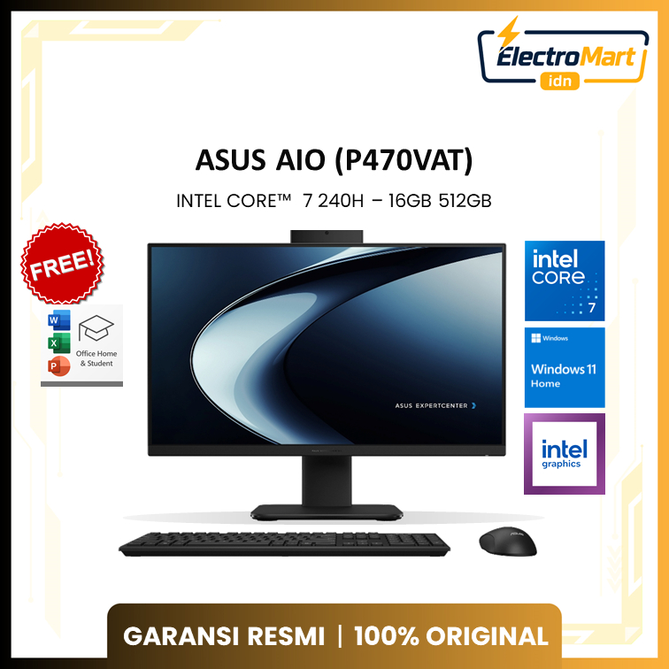 ASUS AIO P470VAT TOUCH SCREEN INTEL CORE 7 240H - RAM 16GB 512GB WINDOWS 11+OHS 27.0 INCH FHD -B7152