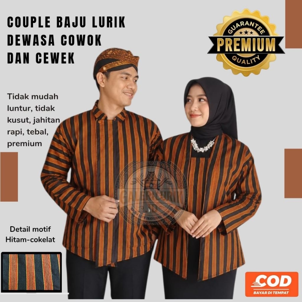 COUPLE surjan dan kebaya DEWASA | COUPLE LURIK | Size S-XXXL | Baju Lurik Couple | Baju lurik atasan