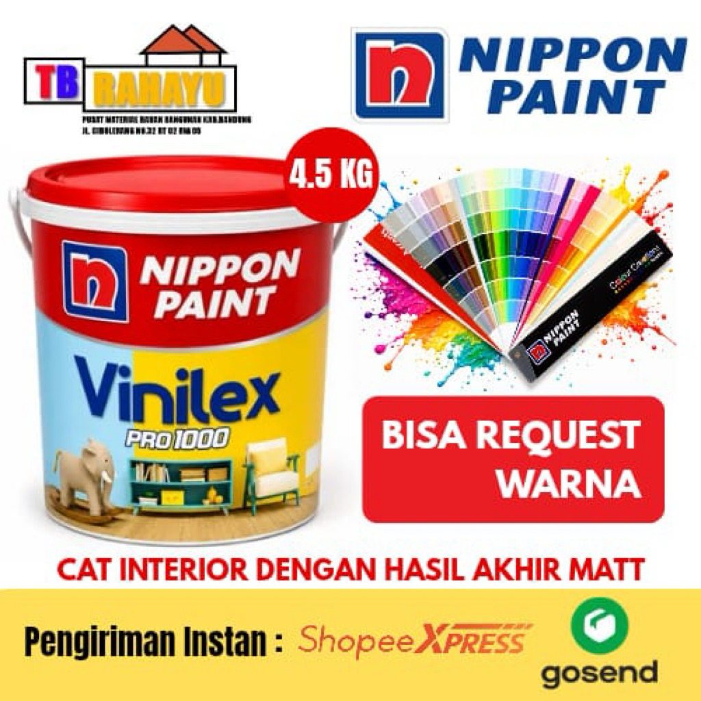 Nippon Vinilex Pro 1000 Warna Tinting, Cat Tembok Vinilex pro 1000 - 4.5 KG