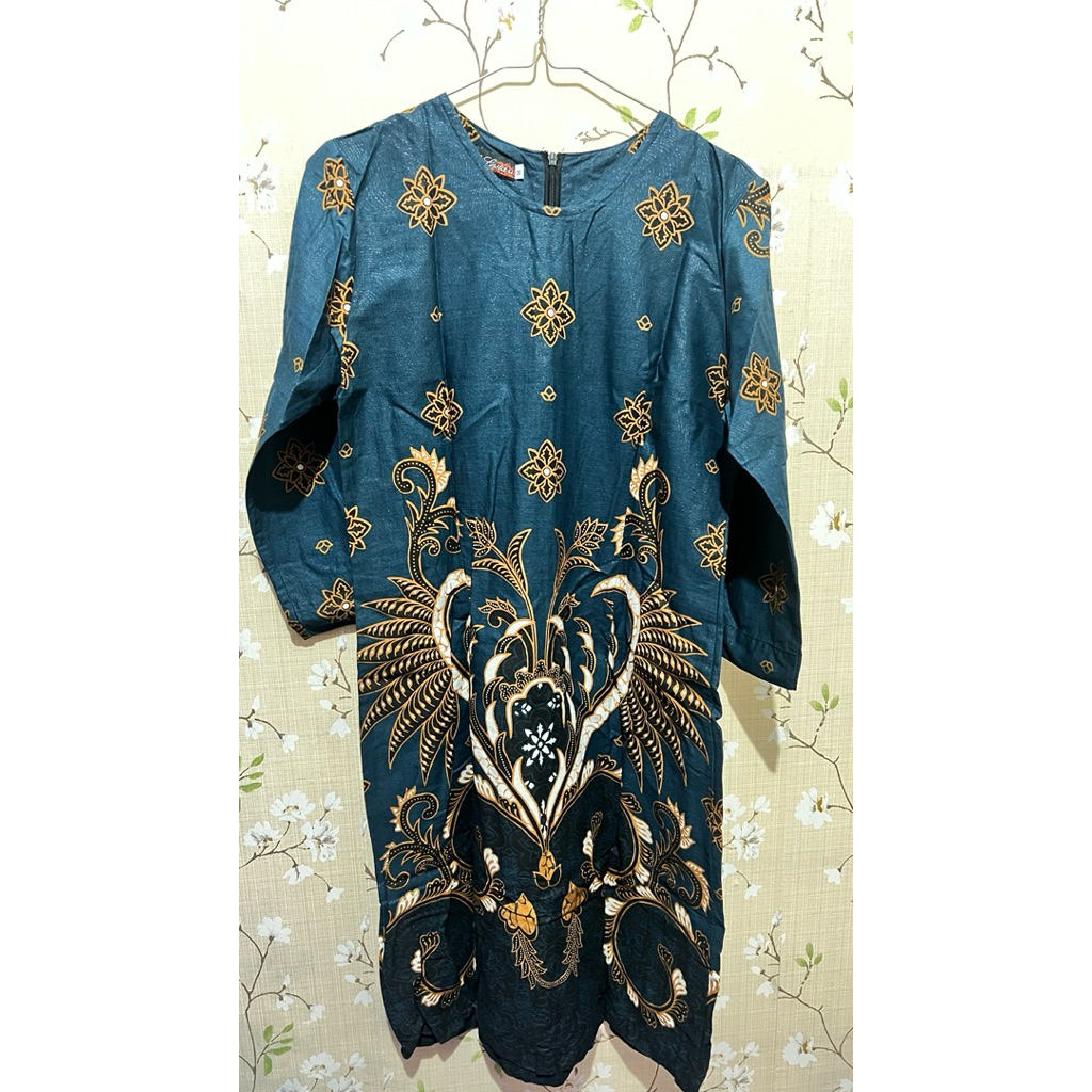 Like New - Blouse Tunik Batik Bali Lestari Navy