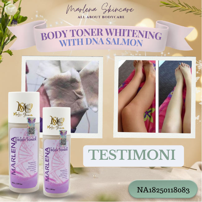 TONER BADAN MARLENA/DAPAT 2 TONER  MENCERAHKAN DAN MERATAKAN WARNA KULIT/MENGANGKAT DAKI GRATIS KAPA