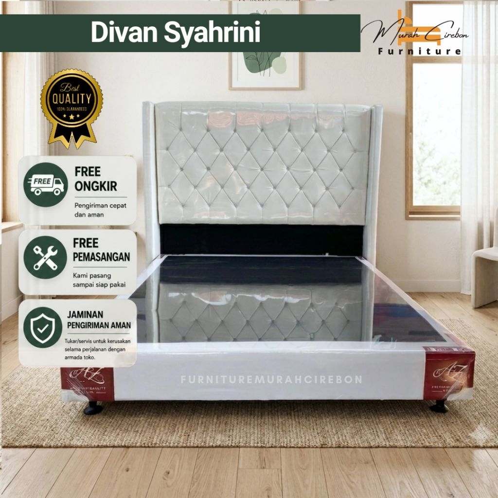 Ranjang Divan Model Syahrini - Dipan Box Sandaran Tempat Tidur - Dipan Alas Kasur