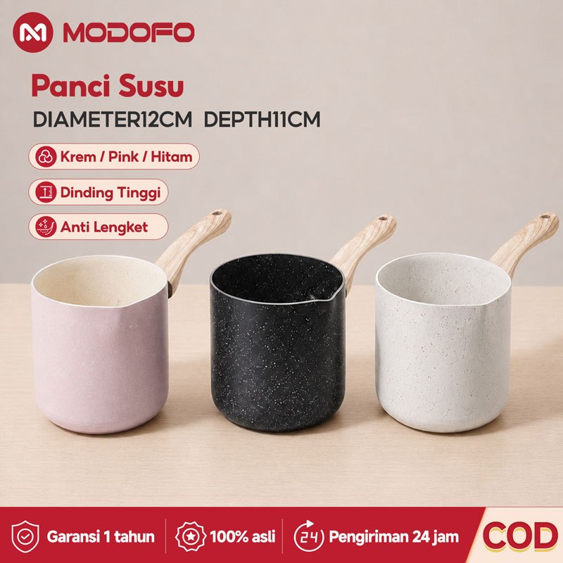 MODOFO Panci Susu Anti Lengket 1.2l Panci Mie Rebus Panci Mpasi Bayi Panci Anti Lengket Panci Kecil