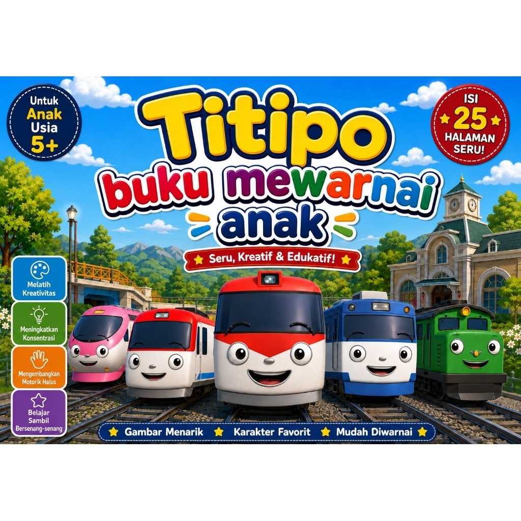 Buku Mewarnai Anak Karakter Favorit Titipo