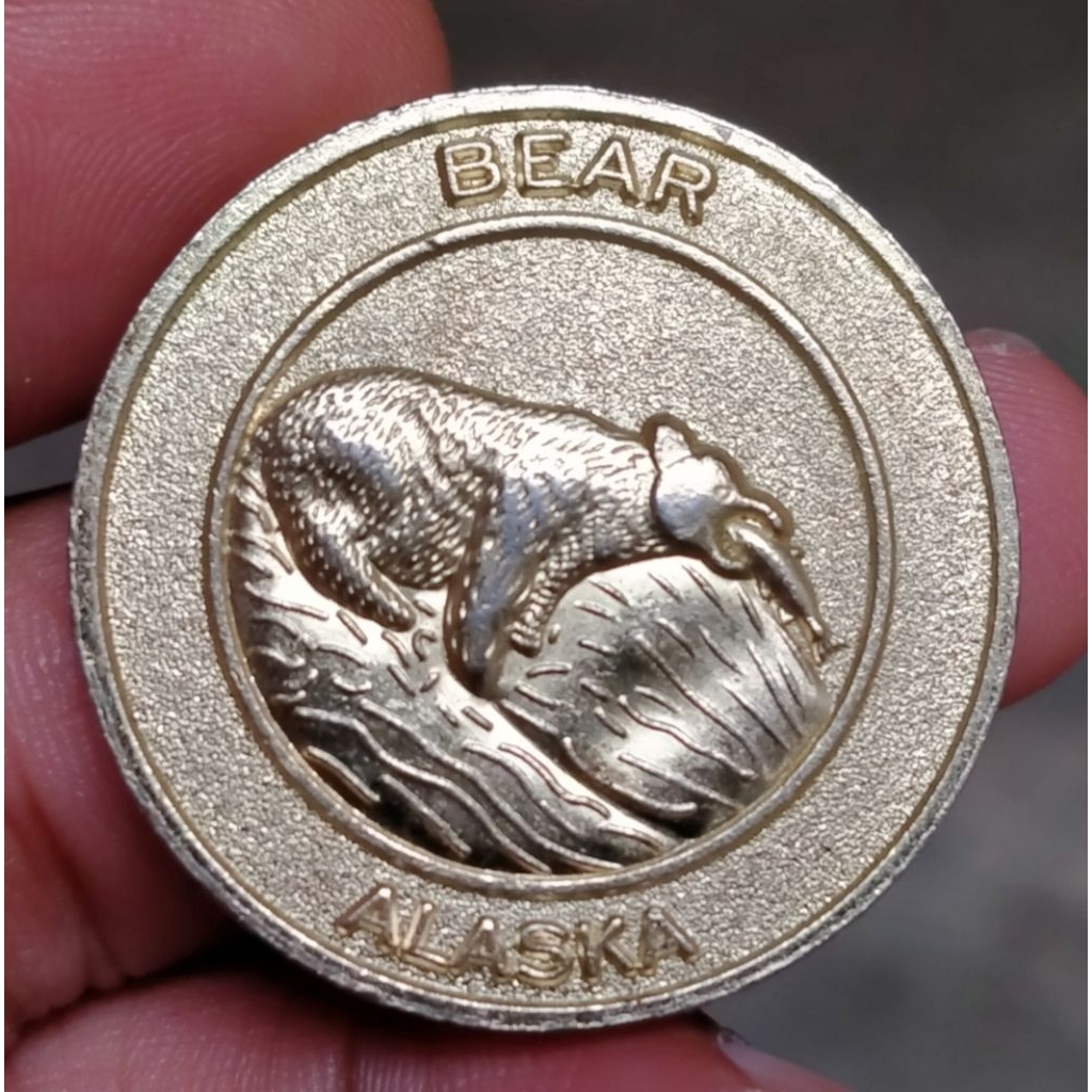Token Amerika Serikat Beruang Alaska gambar timbul
