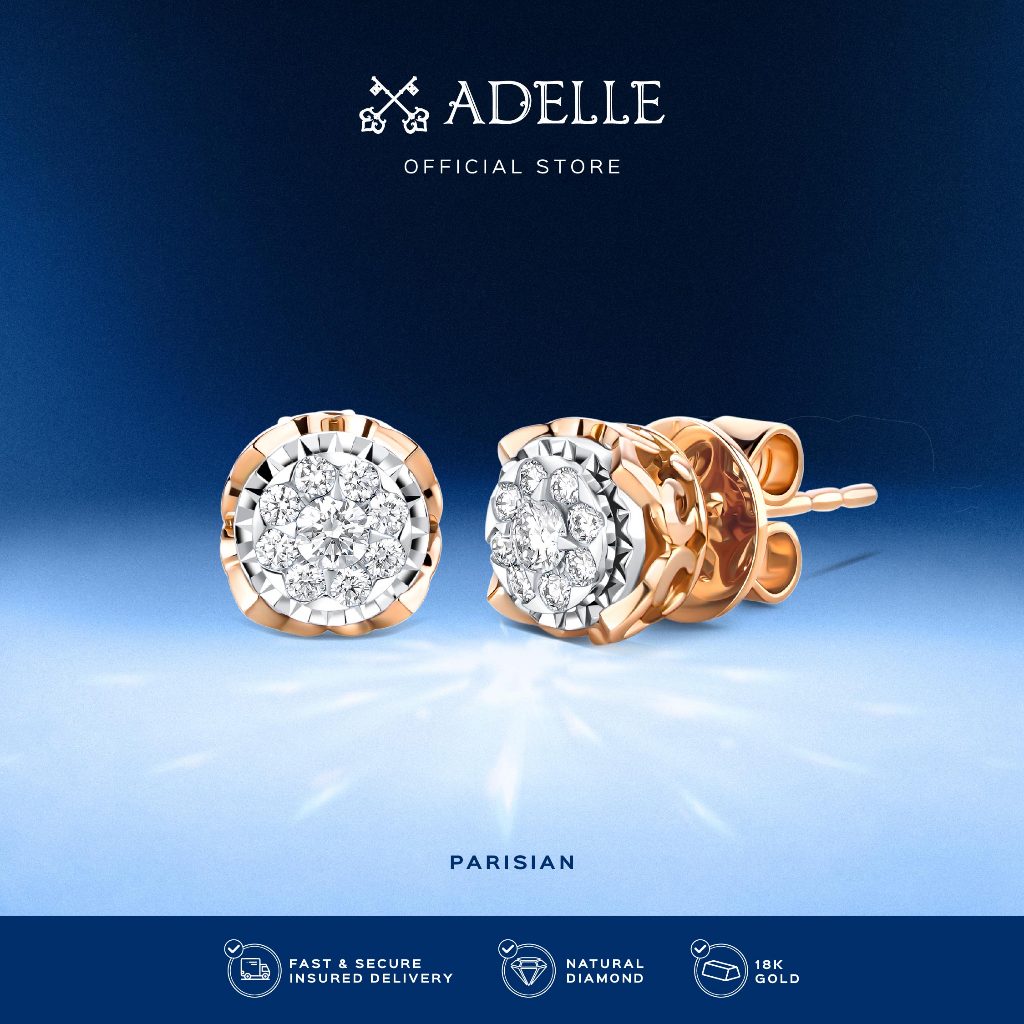 Adelle Jewellery - Corona Earrings - Parisian Collection Anting Emas Berlian